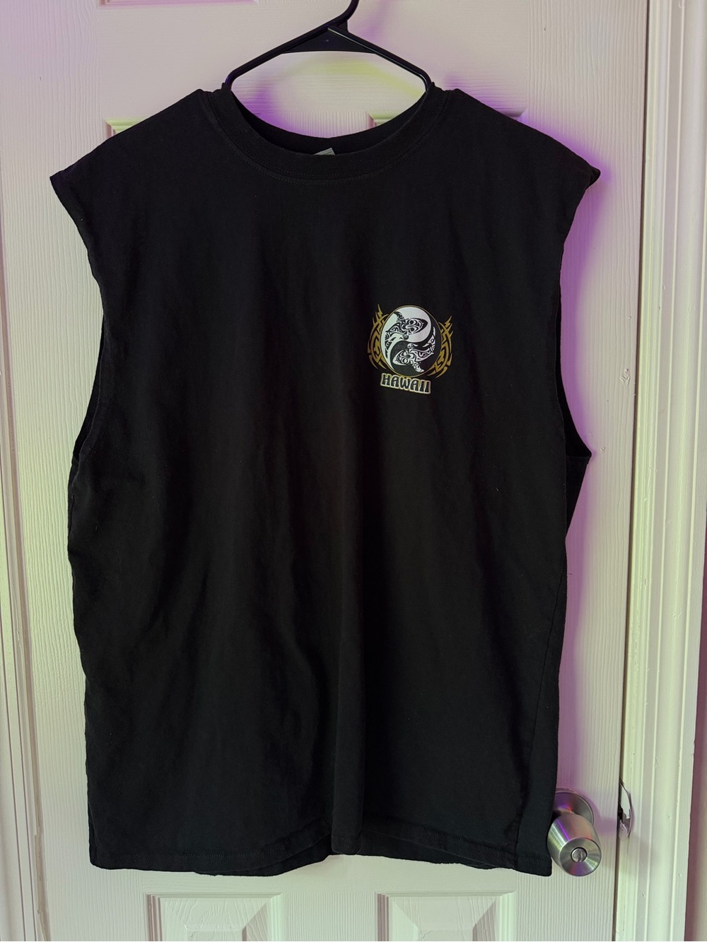 Gildan Black Graphic Crewneck Tee with Small Chest Emblem